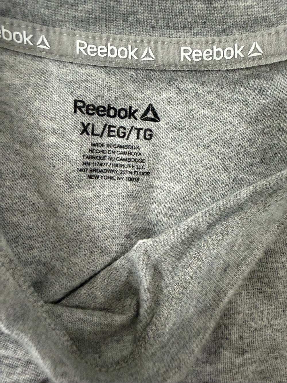 Reebok Short Sleeve Crew Tee — Black, Gray, White/Cream - Picture 6 of 6